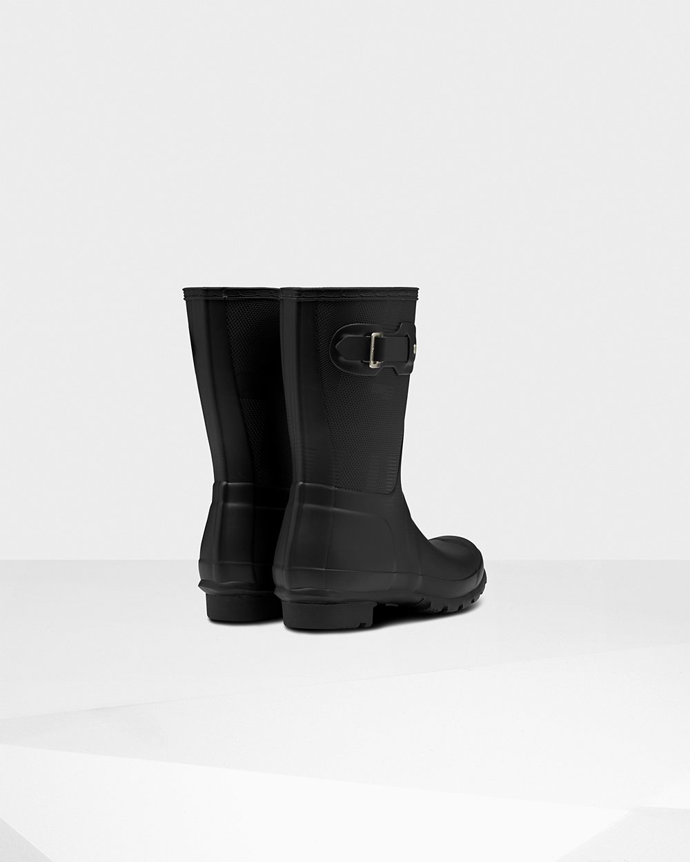 Womens Hunter Short Rain Boots Black - Original Exploded Logo Texture - 3496870-QW